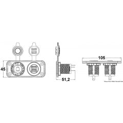 Inbouwpaneel 12 V en USB