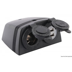 Opbouwpaneel USB en 12 V Plug